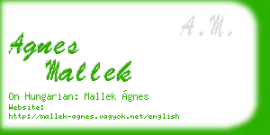 agnes mallek business card